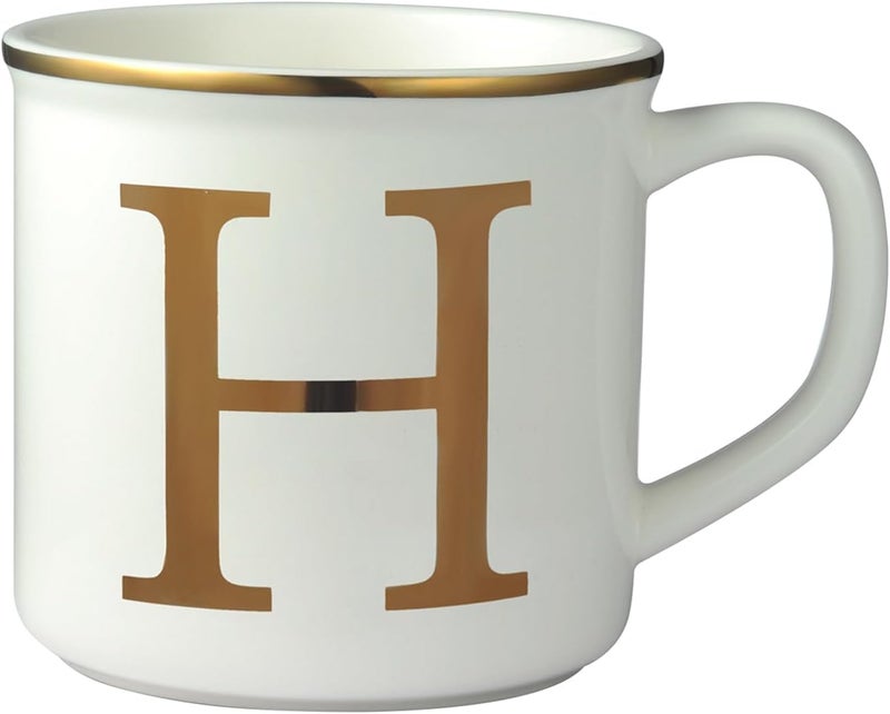 Miicol Ceramic Coffee Mug 16 oz, Monogram Coffee Cup, Golden Initial Tea Mug, Personalized Tea Cup, Unique Gift, Large Mug for Home, Office, Letter H - Image 1